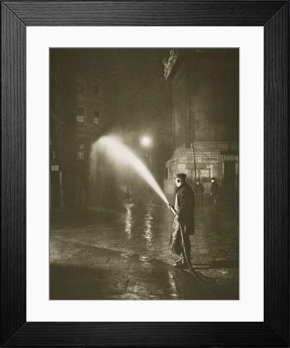Framed Print : Cleaning the streets of Billingsgate, London, 20th century