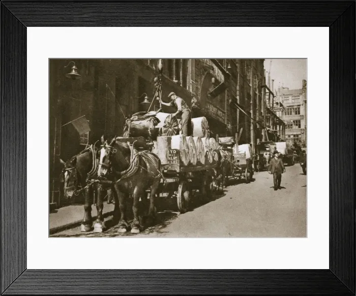 Framed Print : Hoisting the paper into a newspaper office, 20th century Framed Print : Hoisting the paper into a newspaper office, 20th century