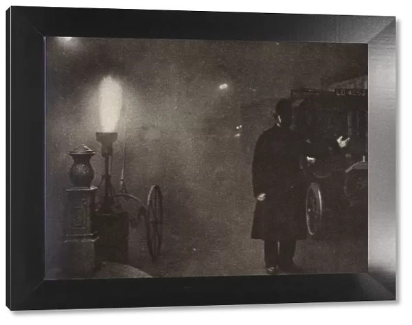 A constable directing traffic in the fog, London, c1910s-c1920s(?)