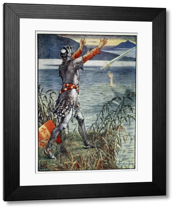 Framed Print : Sir Bedivere casts the sword Excalibur into the Lake, 1911 Framed Print : Sir Bedivere casts the sword Excalibur into the Lake, 1911