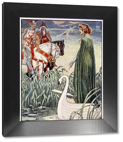 King Arthur asks the Lady of the Lake for the sword Excalibur, 1911