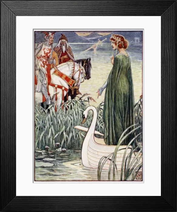 Framed Print : King Arthur asks the Lady of the Lake for the sword Excalibur, 1911 Framed Print : King Arthur asks the Lady of the Lake for the sword Excalibur, 1911