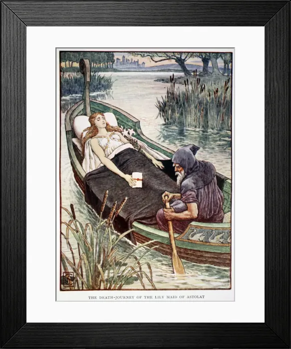 Framed Print : The Death Journey of the Lily Maid of Astolat, 1911 Framed Print : The Death Journey of the Lily Maid of Astolat, 1911