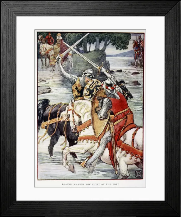 Framed Print : Beaumains Wins the Fight at the Ford, 1911 Framed Print : Beaumains Wins the Fight at the Ford, 1911