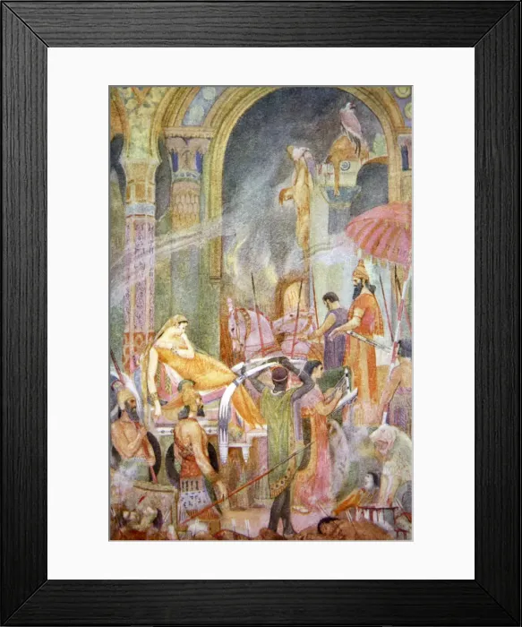 Framed Print : Capture of Sarrapanu by Tiglath-Pileser II, 1916. Artist: Evelyn Paul Framed Print : Capture of Sarrapanu by Tiglath-Pileser II, 1916. Artist: Evelyn Paul
