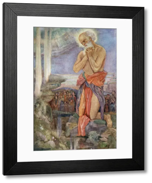 Framed Print : Elijah prevailing over the Priests of Baal, 1916. Artist: Evelyn Paul Framed Print : Elijah prevailing over the Priests of Baal, 1916. Artist: Evelyn Paul