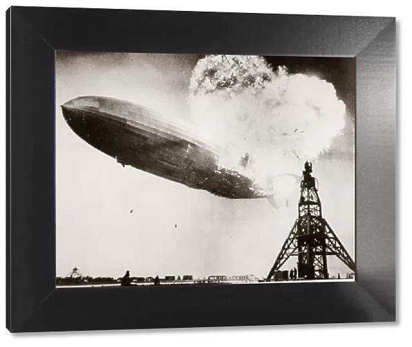 The German airship Hindenburg blows up, Lakehurst, New Jersey, USA, 6 May 1937