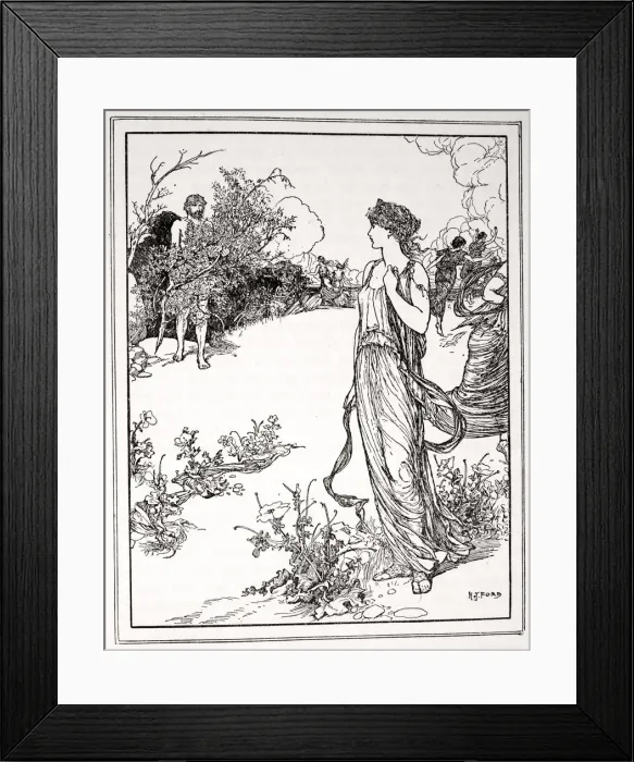 Framed Print : How Ulysses met Nausicaa, 1926. Artist: Henry Justice Ford Framed Print : How Ulysses met Nausicaa, 1926. Artist: Henry Justice Ford