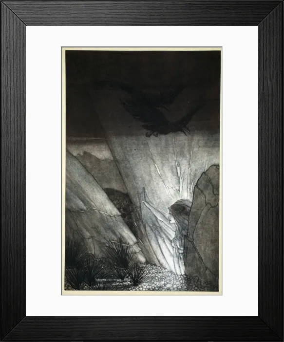 Framed Print : Erda bids thee beware, 1910. Artist: Arthur Rackham Framed Print : Erda bids thee beware, 1910. Artist: Arthur Rackham