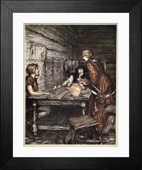 Framed Print : Hunding discovers the likeness between Siegmund and Sieglunde, 1910. Artist Framed Print : Hunding discovers the likeness between Siegmund and Sieglunde, 1910. Artist