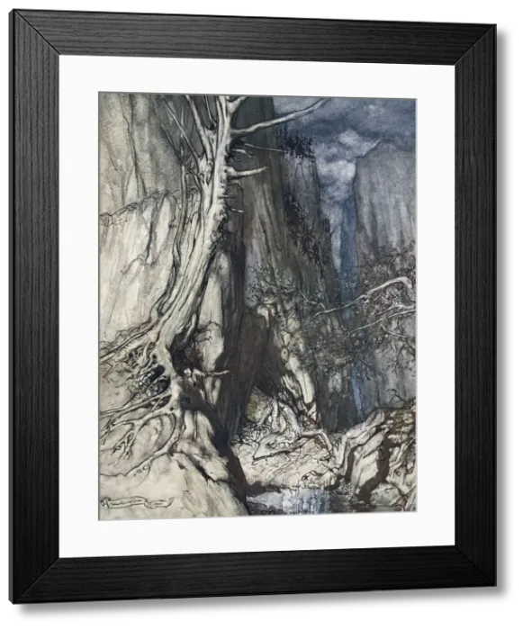 Framed Print : There is a dread Dragon he sojourns, and in a cave keeps watch over Alberichs ring, 1910 Framed Print : There is a dread Dragon he sojourns, and in a cave keeps watch over Alberichs ring, 1910