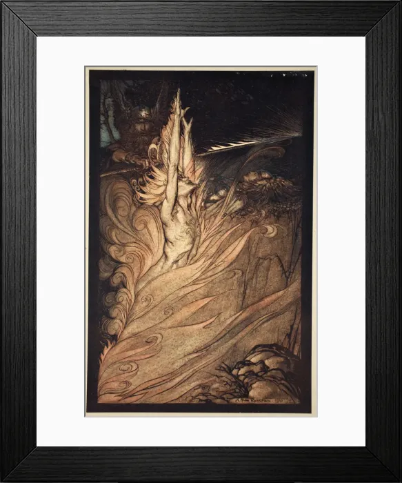 Framed Print : Appear, flickering fire, Encircle the rock with thy flame! Loge! Loge! Appear!, 1910 Framed Print : Appear, flickering fire, Encircle the rock with thy flame! Loge! Loge! Appear!, 1910