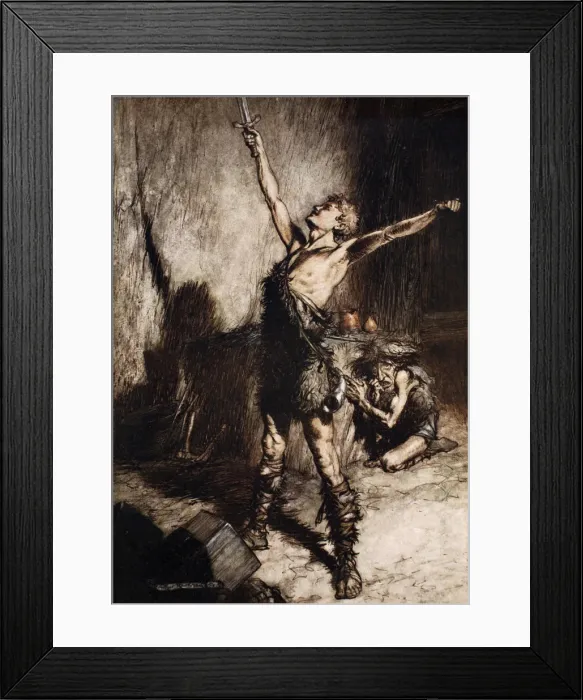 Framed Print : Nothung! Nothung! Conquering sword!, 1924. Artist: Arthur Rackham Framed Print : Nothung! Nothung! Conquering sword!, 1924. Artist: Arthur Rackham
