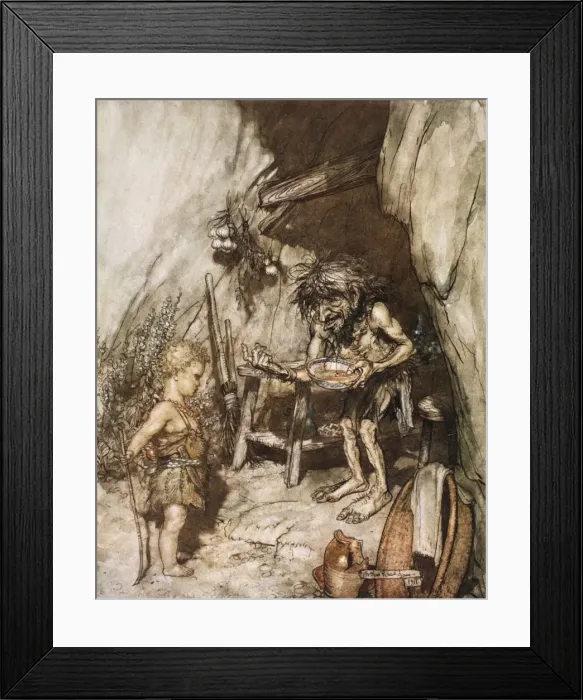 Framed Print : Mime and the infant, 1924. Artist: Arthur Rackham Framed Print : Mime and the infant, 1924. Artist: Arthur Rackham