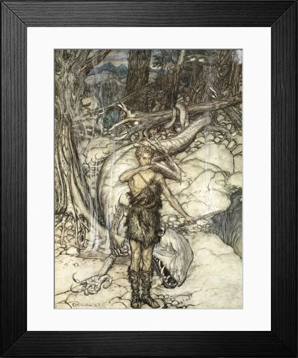 Framed Print : The hot blood burns like fire!, 1924. Artist: Arthur Rackham Framed Print : The hot blood burns like fire!, 1924. Artist: Arthur Rackham