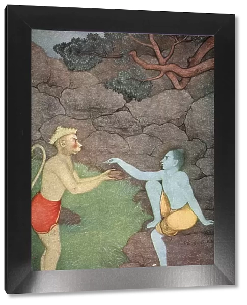 Rama sending his signet-ring to Sita, 1913. Artist: K Venkatappa