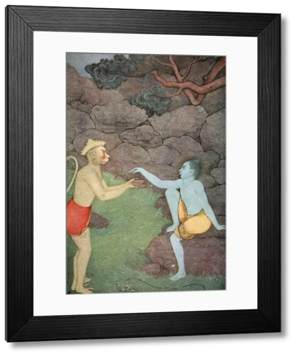 Framed Print : Rama sending his signet-ring to Sita, 1913. Artist: K Venkatappa Framed Print : Rama sending his signet-ring to Sita, 1913. Artist: K Venkatappa