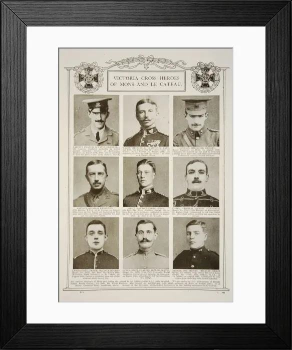 Framed Print : Victoria Cross Heroes of Mons and Le Cateau, c1914-1919 Framed Print : Victoria Cross Heroes of Mons and Le Cateau, c1914-1919