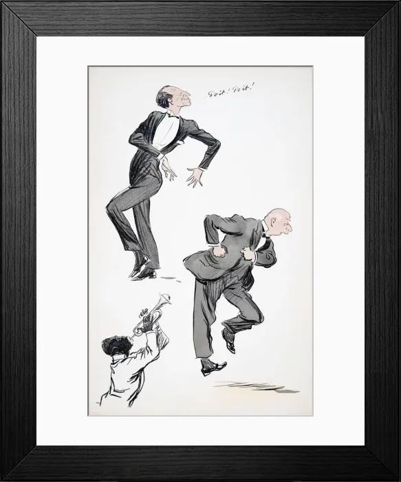 Framed Print : Two men in suits dancing while a musician plays the trumpet, from White Bottoms pub