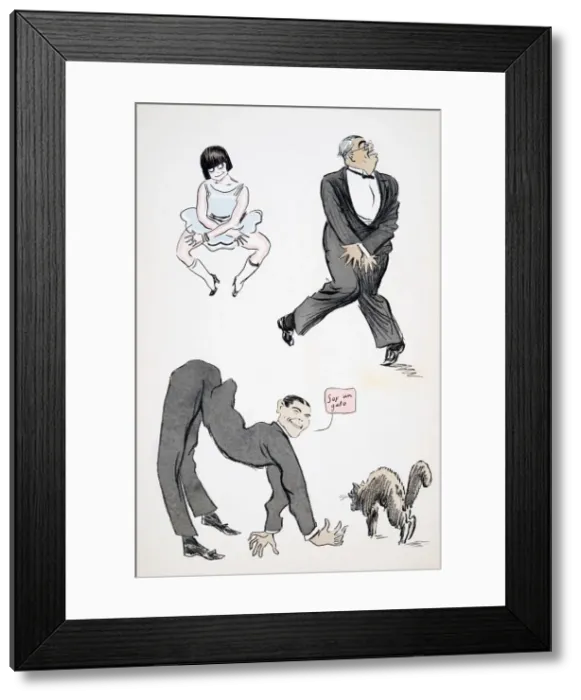 Framed Print : Demonstration of various modern leg movements to the music, from White Bottoms pub Framed Print : Demonstration of various modern leg movements to the music, from White Bottoms pub