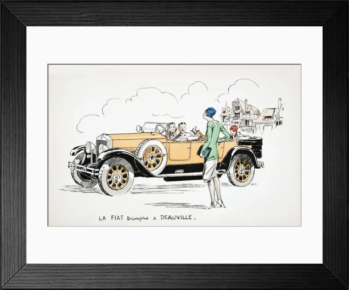 Framed Print : La Fiat triomphe a Deauville, from White Bottoms pub. 1927 Framed Print : La Fiat triomphe a Deauville, from White Bottoms pub. 1927