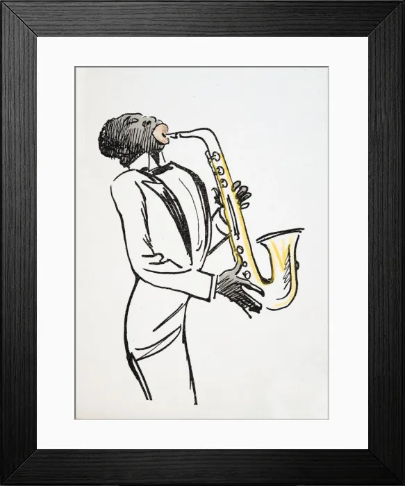 Framed Print : Saxophone Player, from White Bottoms pub. 1927 Framed Print : Saxophone Player, from White Bottoms pub. 1927