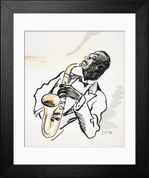 Framed Print : Saxophone Player, from White Bottoms pub. 1927 Framed Print : Saxophone Player, from White Bottoms pub. 1927