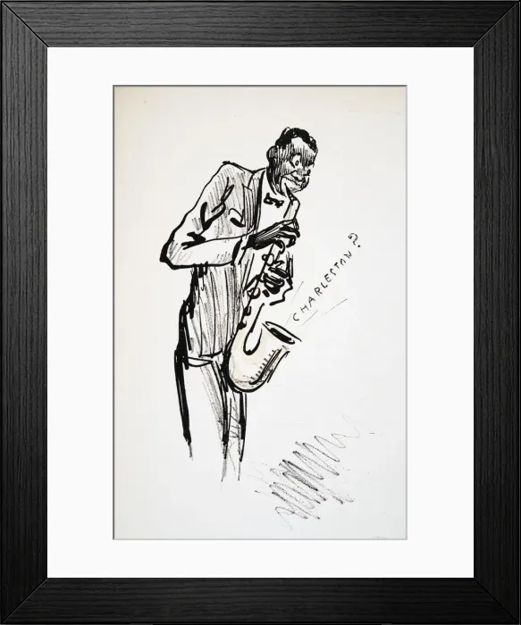 Framed Print : Saxophonist, from White Bottoms pub. 1927 Framed Print : Saxophonist, from White Bottoms pub. 1927