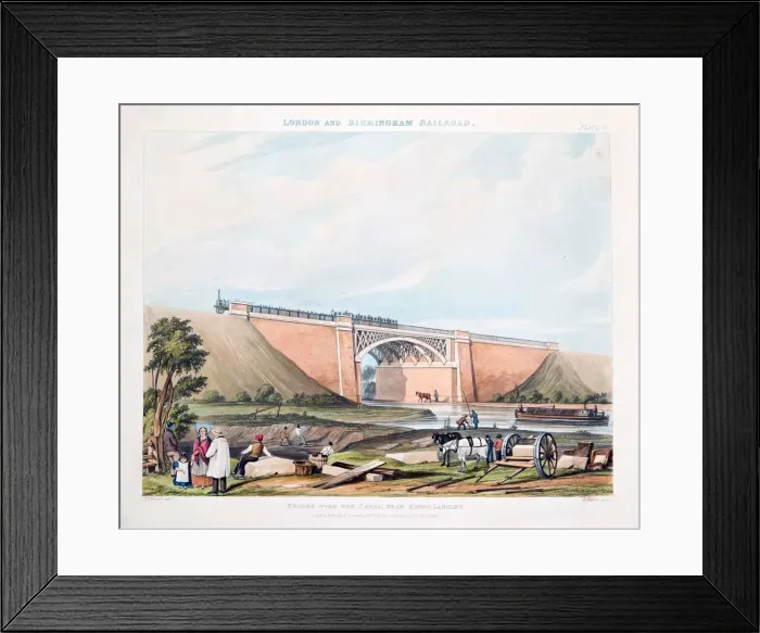 Framed Print : Bridge Over the Canal near Kings-Langley, published 1837 (hand coloured engraving) Framed Print : Bridge Over the Canal near Kings-Langley, published 1837 (hand coloured engraving)