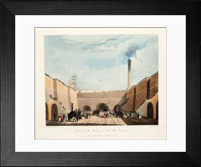 Framed Print : Entrance of the Railway at Edge Hill, Liverpool, 1831. Artist: Thomas Talbot Bury Framed Print : Entrance of the Railway at Edge Hill, Liverpool, 1831. Artist: Thomas Talbot Bury