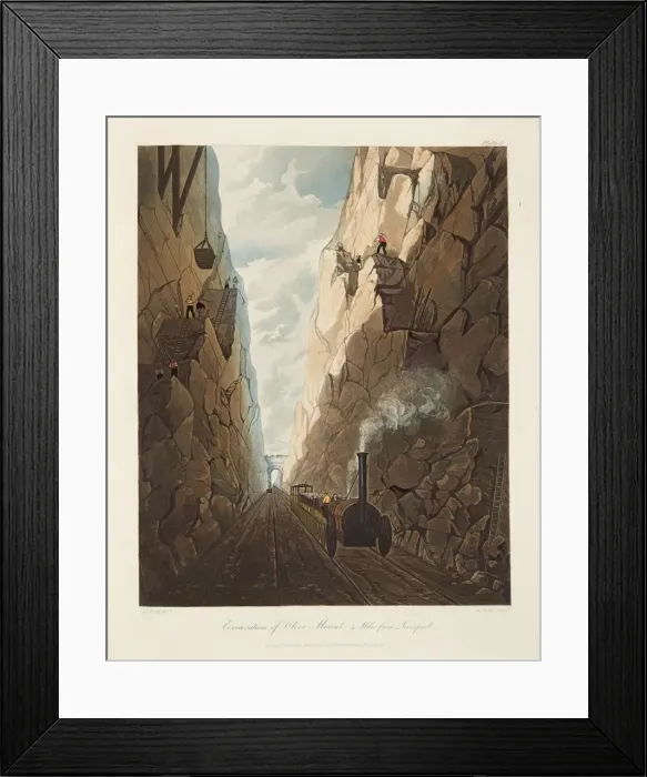 Framed Print : Excavation of Olive Mount, 4 miles from Liverpool, 1831. Artist: Thomas Talbot Bury Framed Print : Excavation of Olive Mount, 4 miles from Liverpool, 1831. Artist: Thomas Talbot Bury