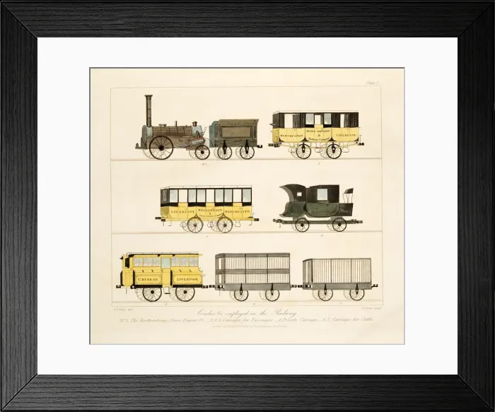 Framed Print : Coaches Employed on the Railway, 1831. Artist: Thomas Talbot Bury Framed Print : Coaches Employed on the Railway, 1831. Artist: Thomas Talbot Bury