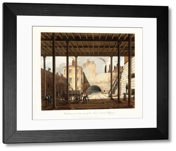 Framed Print : Warehouses &c at the end of the Tunnel towards Wapping, London, c1831. Artist Framed Print : Warehouses &c at the end of the Tunnel towards Wapping, London, c1831. Artist