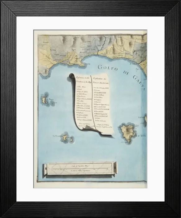 Framed Print : Map of Gulf of Gaeta, 1776 Framed Print : Map of Gulf of Gaeta, 1776