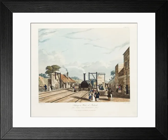 Framed Print : Taking in Water at Parkside, Liverpool and Manchester Railway, 1833. Artist: Thomas Talbot Bury Framed Print : Taking in Water at Parkside, Liverpool and Manchester Railway, 1833. Artist: Thomas Talbot Bury