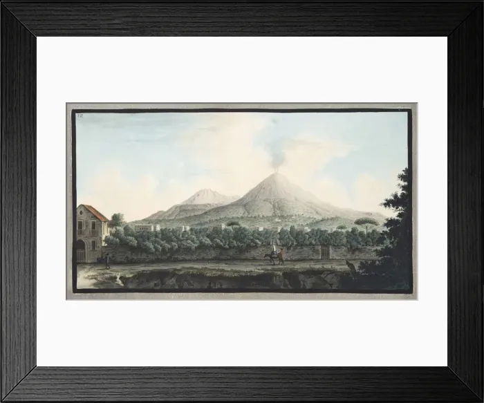 Framed Print : View of Mount Veusvius form the sea shore; at Resina, between Portici and Torre del Greco, 1776 Framed Print : View of Mount Veusvius form the sea shore; at Resina, between Portici and Torre del Greco, 1776