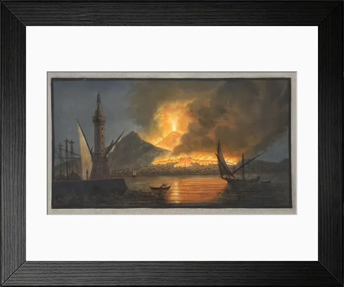Framed Print : View of the great eruption of Vesuvius from the mole of Naples in the night of the 20th October Framed Print : View of the great eruption of Vesuvius from the mole of Naples in the night of the 20th October