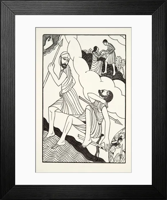 Framed Print : The Death of Troilus, 1927, (wood engraving)