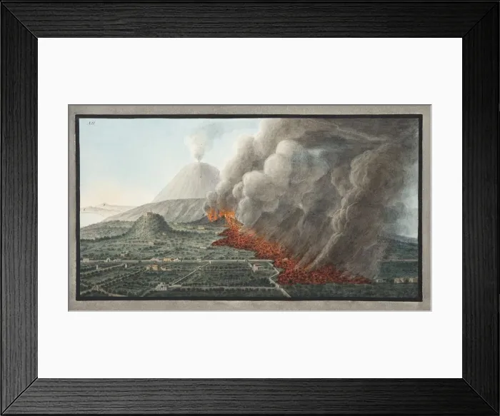 Framed Print : View of an eruption of Monte Vesuvius on 23rd December 1760 and ended 5th January 1761, 1776 Framed Print : View of an eruption of Monte Vesuvius on 23rd December 1760 and ended 5th January 1761, 1776