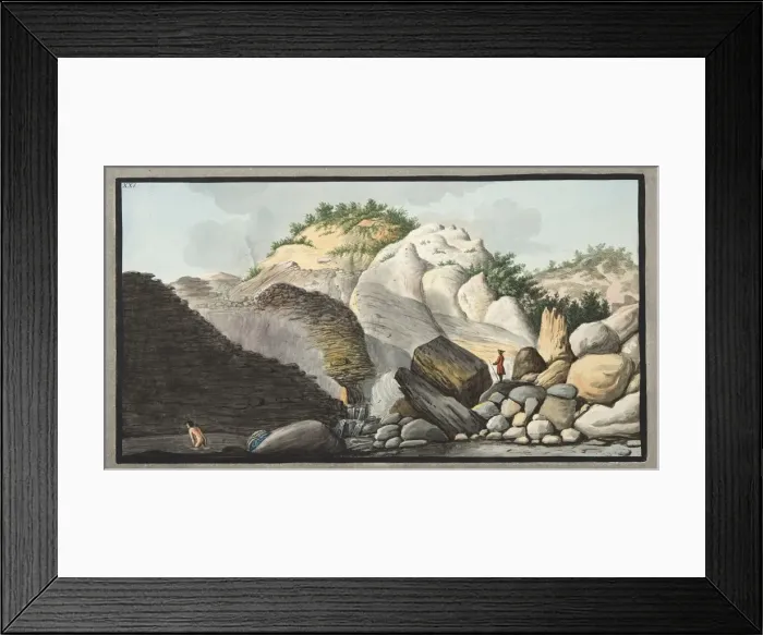 Framed Print : View of the hot spring, Pisciarelli, from a part of the Cone of the Solfaterra, 1776 Framed Print : View of the hot spring, Pisciarelli, from a part of the Cone of the Solfaterra, 1776