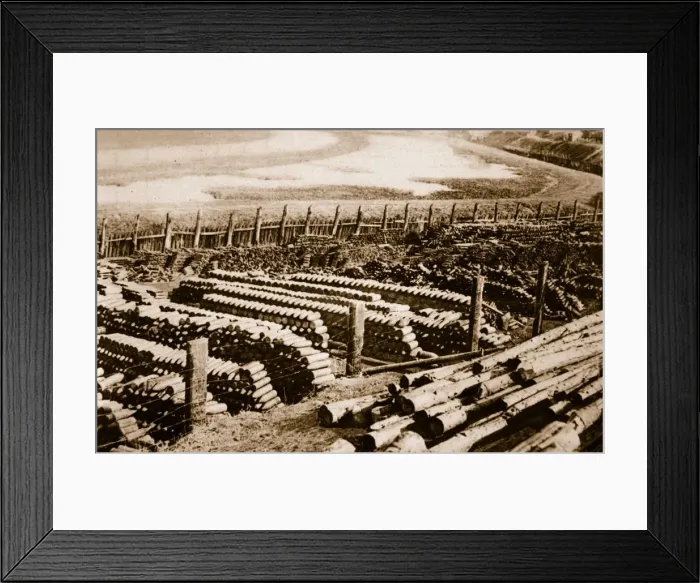 Framed Print : Gas shells at Luttre, Belgium, c1914-1919 Framed Print : Gas shells at Luttre, Belgium, c1914-1919