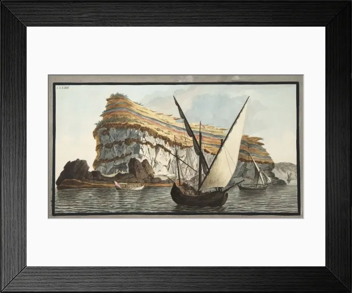 Framed Print : View from the sea of the promontory, Capo dell Arco in the island of Ventotiene, 1776 Framed Print : View from the sea of the promontory, Capo dell Arco in the island of Ventotiene, 1776