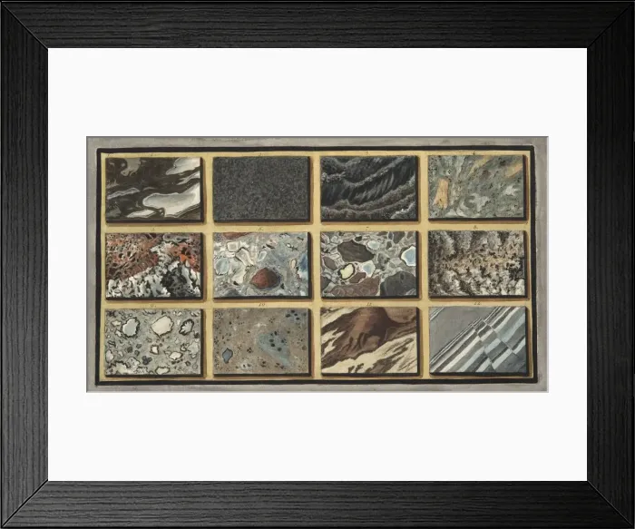 Framed Print : Marble and other mixed stones of Vesuvius polished, 1776 Framed Print : Marble and other mixed stones of Vesuvius polished, 1776