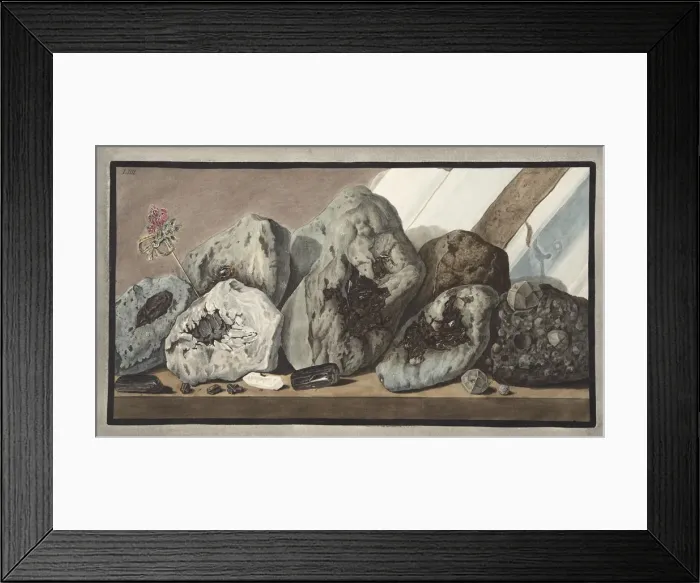 Framed Print : Stones of crystals called Gems of Mount Vesuvius, 1776 Framed Print : Stones of crystals called Gems of Mount Vesuvius, 1776