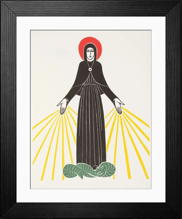 Framed Print : Our Lady of Courdes, 1920 (wood engraving) Framed Print : Our Lady of Courdes, 1920 (wood engraving)