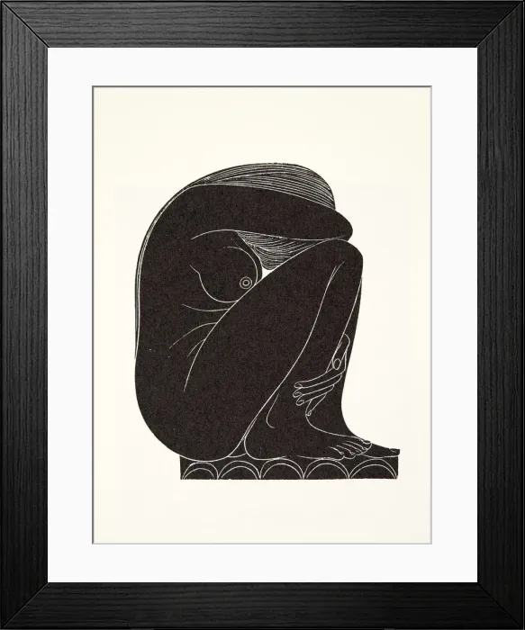 Framed Print : On the Tiles, 1921, (wood engraving) Framed Print : On the Tiles, 1921, (wood engraving)
