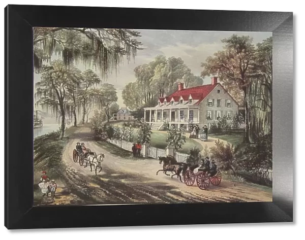 A Home On The Mississippi, pub. 1871, Currier & Ives (Colour Lithograph)
