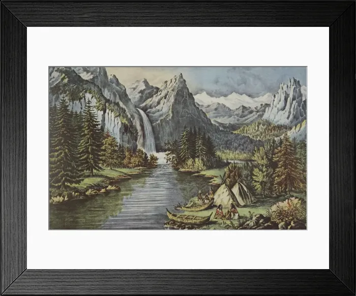 Framed Print : Yosemite Valley - California, pub. 1866, The Bridal Veil Fall, Currier & Ives Framed Print : Yosemite Valley - California, pub. 1866, The Bridal Veil Fall, Currier & Ives