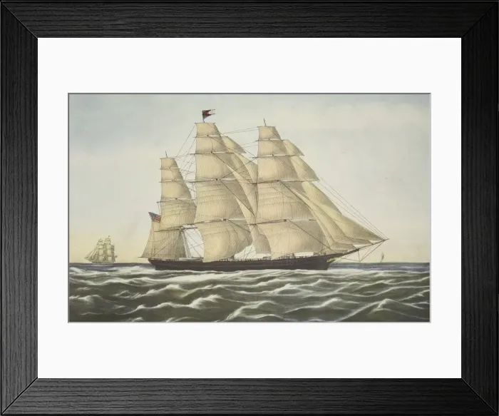 Framed Print : Clipper Ship, Flying Cloud, pub. 1852, Currier & Ives (Colour Lithograph) Framed Print : Clipper Ship, Flying Cloud, pub. 1852, Currier & Ives (Colour Lithograph)