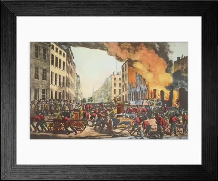 Framed Print : The Life of a Fireman - The Ruins, pub. 1854 Currier & Ives (Colour Lithograph) Framed Print : The Life of a Fireman - The Ruins, pub. 1854 Currier & Ives (Colour Lithograph)